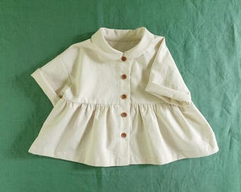 Baby, Girl Drop Shoulder Oversized Blouse PDF Sewing Pattern | Top Loose Fit Shirts Pattern | 12M-10Y | Shirring Girl Blouse