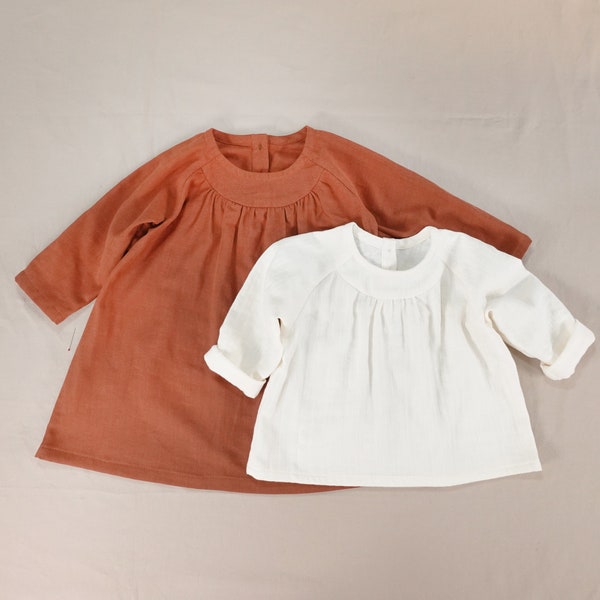 Easy Girl Dress Sewing Pattern | Kid Bohemian Style Raglan Sleeve Blouse PDF Pattern | Digital Download Toddler Children Baby Boho 3M - 10Y