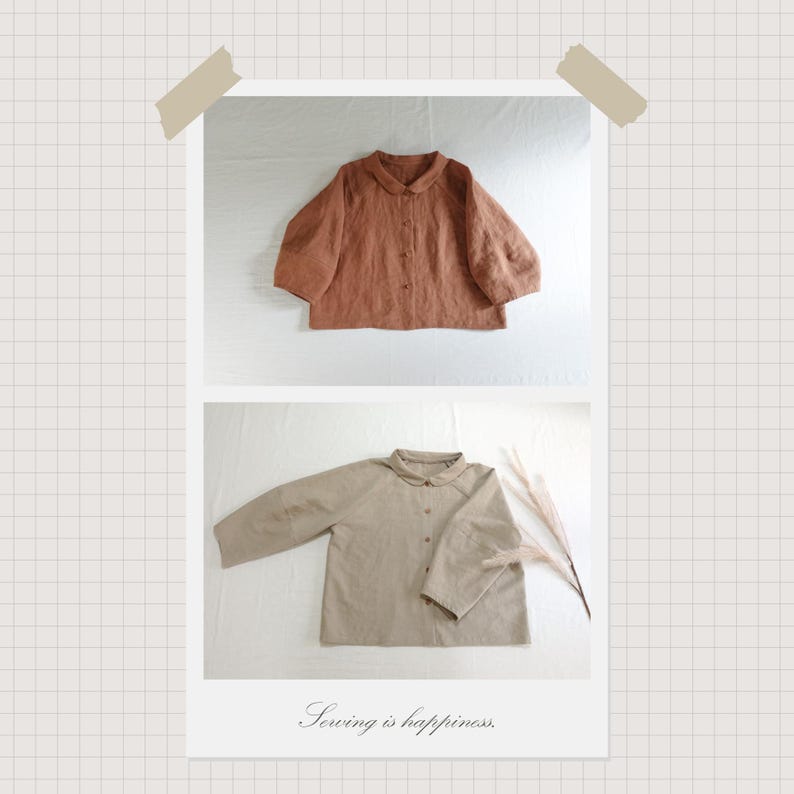 Easy Pattern | Balloon Sleeve Raglan Blouse Sewing Pattern for Women | Crop Shirt Sewing Pattern | Beginner Sewing | Oversize PDF Pattern image 3