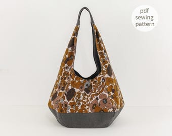 Diamond Hobo Bag Sewing Pattern | No Overlock Needed | 3 sizes | Daily Bag | Beginner Woven Sewing pattern | Instant Download | Easy Pattern
