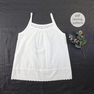Easy Pattern | Shoulder Strap Lace Slip Sewing Pattern For Women | A-Line Slip Pattern | Pajamas Sewing Pattern | Underwear Sewing Pattern