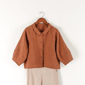 Eenvoudig patroon | Naaipatroon voor een blouse met ballonmouwen en raglanmouwen voor dames | Naaipatroon voor een crop top | Naaien voor beginners | Oversized PDF-patroon
