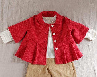 Easy Pattern | Gathered Jacket for Kids PDF Sewing Pattern | Toddler Collar Coat Sewing Pattern | Children Jacket Clothes | Instant Download