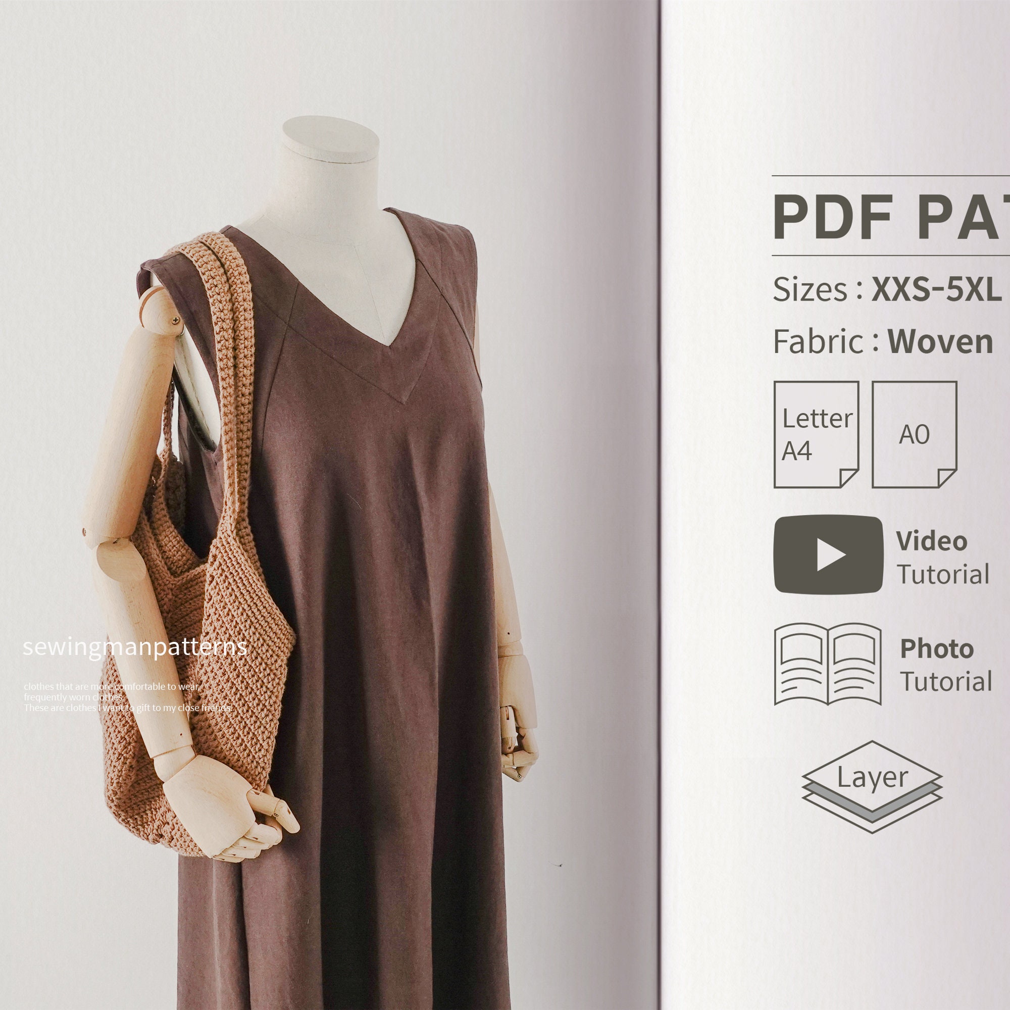 a line tank dress pattern Rumi Tank & Dress Pattern main image 1