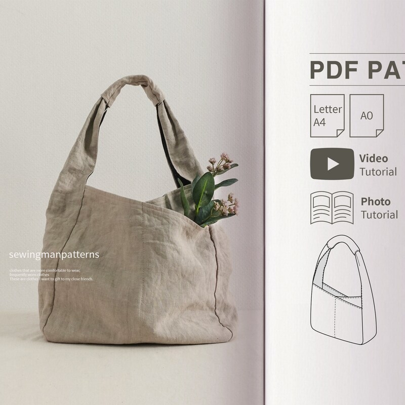 Pattern Tas Linen handbag pattern - Etsy België