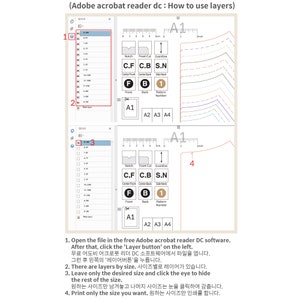 Pode incluir: Uma captura de tela de um computador mostrando como usar camadas no software Adobe Acrobat Reader DC. A imagem mostra uma lista de camadas no lado esquerdo da tela e um diagrama de um padr&atilde;o no lado direito da tela. O diagrama mostra diferentes camadas do padr&atilde;o, incluindo a frente, as costas, o centro da frente, o centro das costas, o pesco&ccedil;o lateral e a linha de gr&atilde;o. A imagem tamb&eacute;m inclui instru&ccedil;&otilde;es sobre como usar as camadas, como clicar no bot&atilde;o 'Camada' no lado esquerdo da tela para ver as camadas.