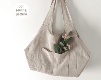 Pentagonal Shoulder Bag Sewing Pattern | 3sizes | Hobo Bag Easy Sewing Pattern | Tote Bag Pattern |  Beginner Sewing pattern | Woven Bag