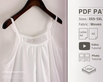 Slip Sewing Pattern For Women | 3 Length Options (Hip, Thigh, Knee) | Women's Nightwear & Underwear PDF Pattern | Loose Fit Sleepwear DIY