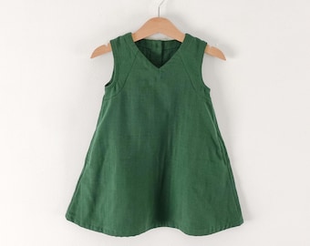 Easy Girl Pattern | A Line Sleeveless Dress PDF Sewing Pattern For Girl | Tank Top Dress Pattern For Kids | V-Neck Dress | Baby Kid Patterns