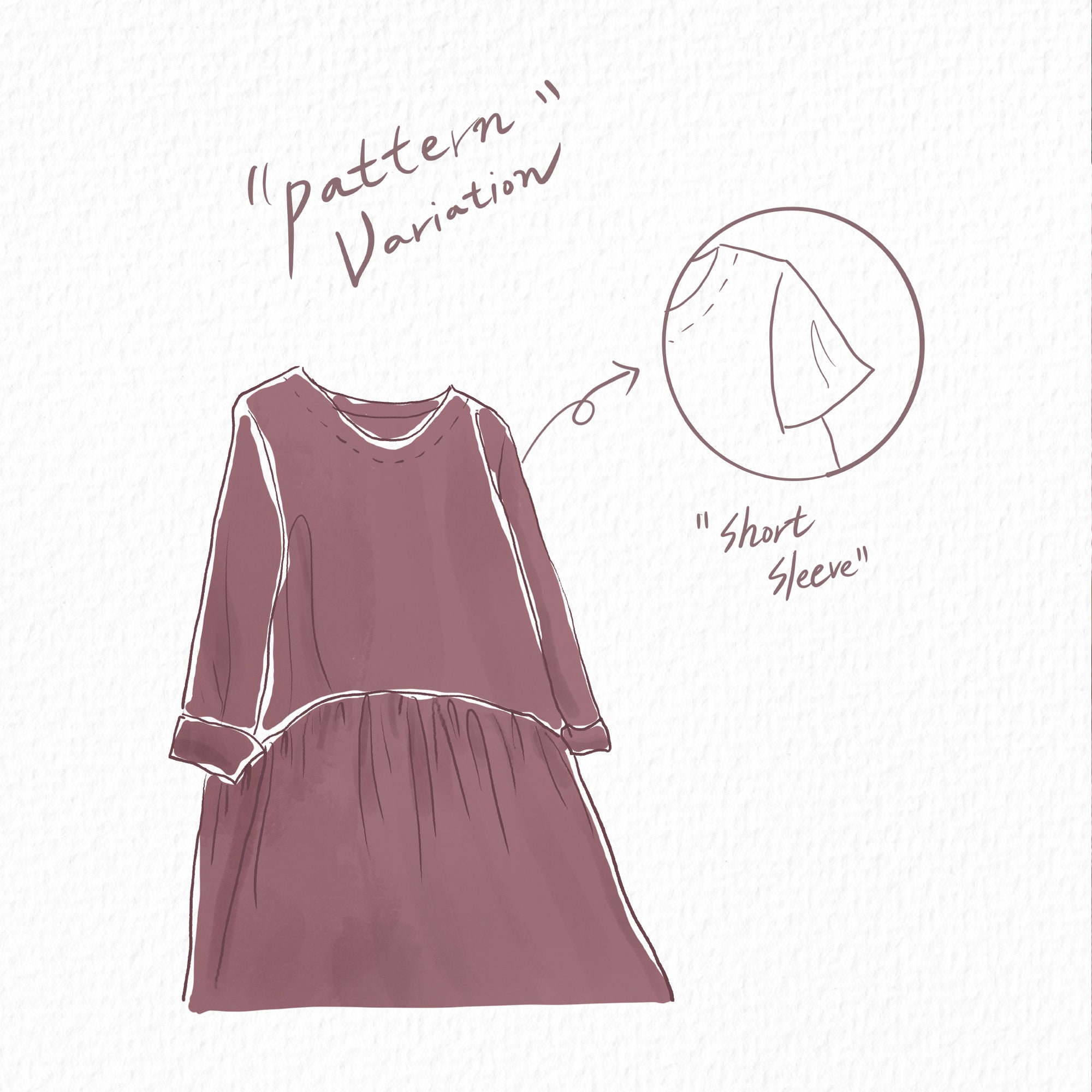 A-line Linen Dress Sewing Pattern: Round Waist, XXS-5XL (PDF Pattern) - Etsy