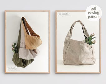 Sewing Pattern Bundle | Hobo Bag Sewing Pattern | Shoulder Bag Pdf sewing pattern | Beginner Sewing Pattern | Bag Woven Sewing Pattern