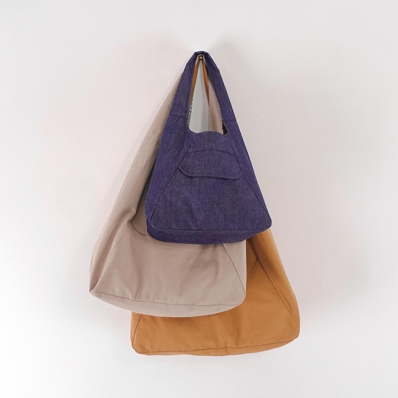 Triangle Hobo Bag Pattern | Shoulder Bag Sewing Pattern | Double Sided Hobo Bag Sewing Pattern | Beginner Sewing | Instant Download Pattern image 14