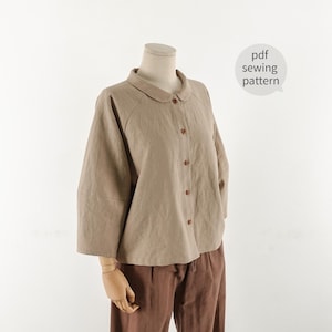 Easy Pattern | Raglan Blouse Sewing Pattern for Women | Balloon Sleeve Blouse Sewing Pattern | Beginner Sewing | Womens Clothing PDF Pattern