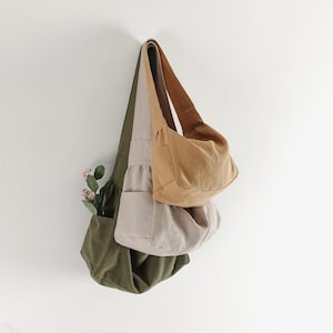 Schnittmuster für eine Schultertasche mit Seitentasche | Einfaches Schnittmuster für eine Hobo-Tasche | 3 Größen | Alltagstasche | Schnittmuster für Anfänger | Sofort-Download
