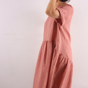 Modèle facile Robe trapèze en lin froncée à taille ronde Patron de couture PDF pour femme coupe ample couture pour débutants XXS 5XL image 6