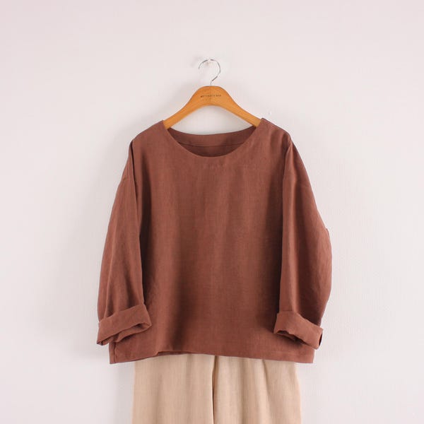 Patron de couture PDF pour haut oversize à épaules tombantes pour femme | Chemisier/chemise ample | Couture pour débutants | Tailles XXS à 5XL