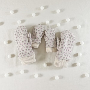 Patron de couture pour moufles à revers | Patron PDF facile pour moufles d'hiver | Gants de neige pour adultes et enfants | Cadeau de Noël | Moufles pour tout-petits