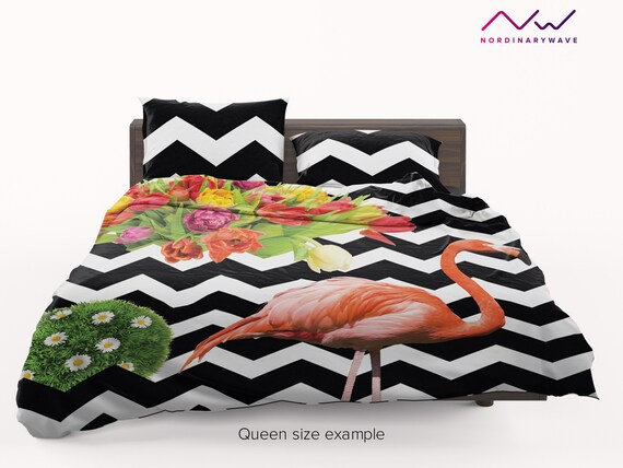 Jungle Boho Flamingo Pink Grey by nouveau/_bohemian Flamingo Sheets Bohemian Bird Rose Cotton Sateen Sheet Set Bedding by Spoonflower