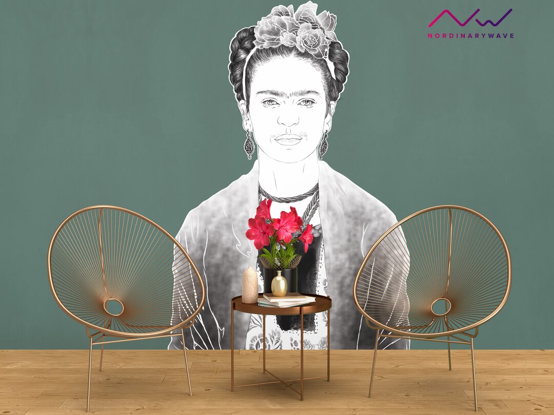 Frida Kahlo Wall Decal, Mexican Artist Wall Stencil, Graphic Peel ...