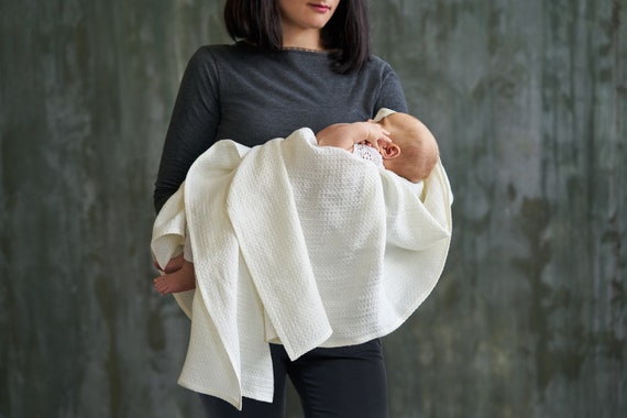 linen baby swaddle