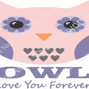 Owl Love You Forever vector svg, png, jpg, dxf, and eps for electronic cutting machines cricut silhouette instant digital download