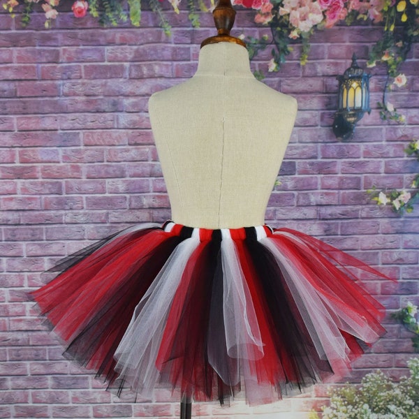Black/White/Red Halloween Tutu Skirt for Girls,Halloween Costume,Girl Party Skirt,Photo Props,Baby Girl Fluffy Tulle Tutu,Newborn-12Y