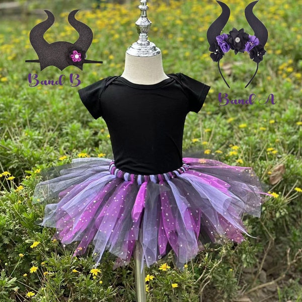 Girls Tutu Skirt,Purple/Lavender/Black Fluffy Tutus,Baby Birthday Tutu Halloween Costume,Kids Party Handmade Stunning Skirt