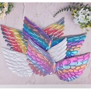 Iridescent Rainbow Wings,Unicorn Rainbow Wings,Fairy Wings,Kids Halloween Costume,Unicorn Costumes,5 color options