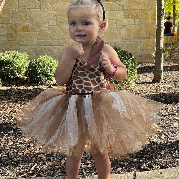 Girls Giraffe Tutu Dress,Kids Birthday Outfit,Dresses & Headband,Giraffe Tutu Costume Dress,Birthday Costume,headband and tail fancy dress