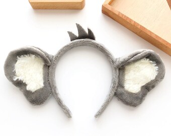 Koala Ears Headbands,Animal Theme birthday party favors,animal adult child dress ups Austrailian grey Australia decor costume,soft fabric