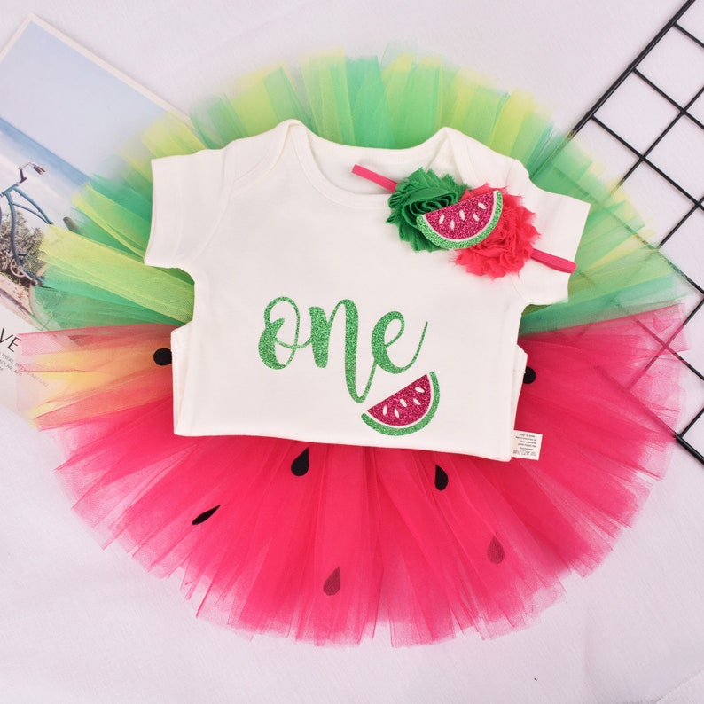 Watermelon Birthday Tutu Outfitfirst Birthday Baby Tutubaby Etsy