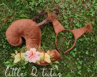 Squirrel Ears and Tail set,Boy Squirrel Costume,Kids Squirrel Halloween Outfit,Kids Dress up Photo Props