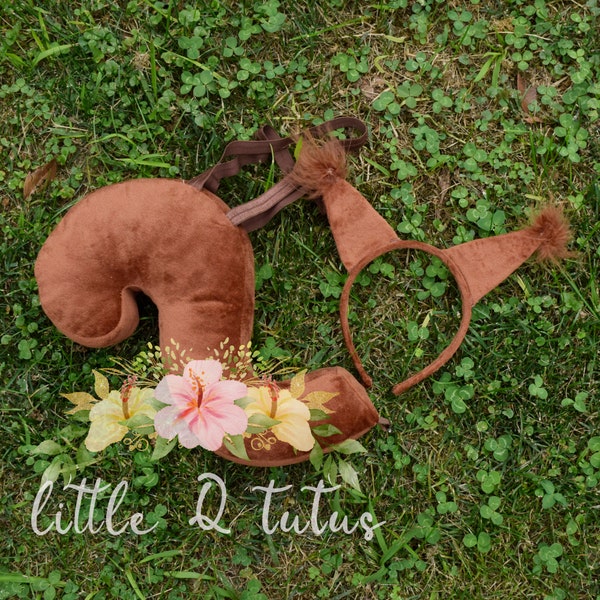 Squirrel Ears and Tail set,Boy Squirrel Costume,Kids Squirrel Halloween Outfit,Kids Dress up Photo Props