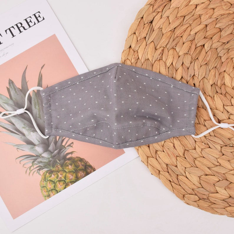100% Cotton Face MaskFabric MaskWashable MaskReusable Adult Grey