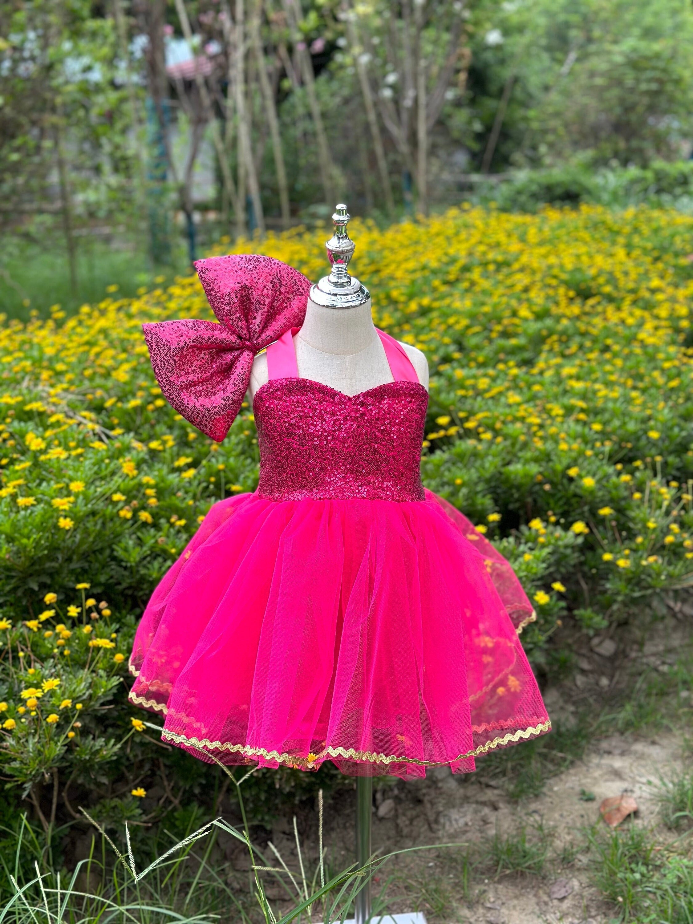 Disfraz festivo de Barbie para niña, vestido de tela de Navidad