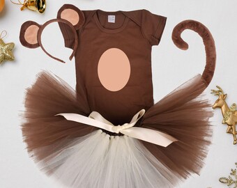 Monkey Birthday Tutu Outfit,First Birthday baby tutu,baby girls Jungle tutu,1st baby birthday,infant cake smash,personalized bday set