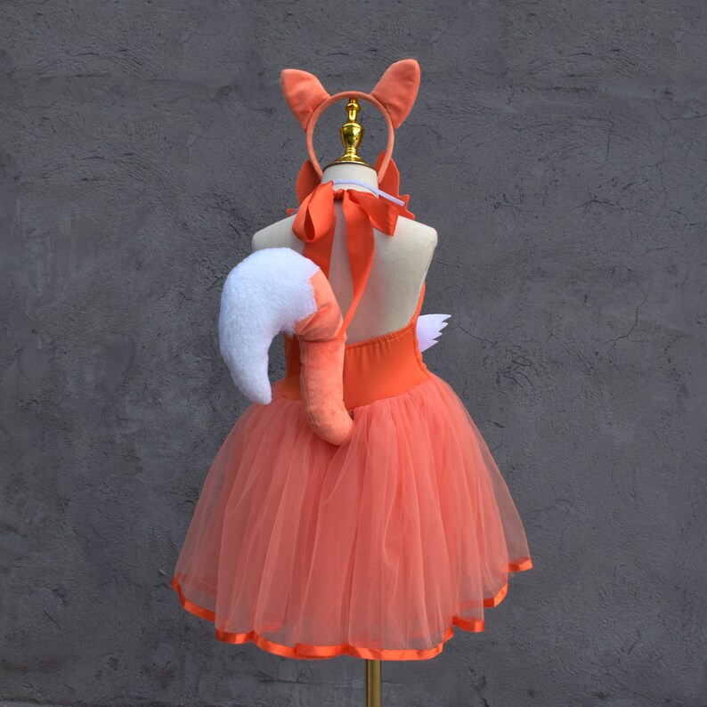 2023 Girls Fox Tutu Dress,Fox Halloween Costume,Kids Party Dress Up Costume,Fox Mask and Ears Tail Set,Woodland Fox Outfit image 6