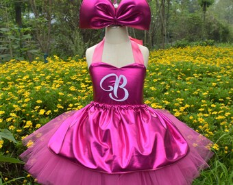2023 Girls Princess Party Dress for Pink Costume Dress up,Barbie Hot Pink Tutu Dress,Toddler Halloween Costume Set
