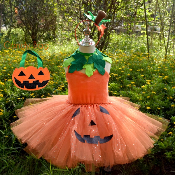 Girls Pumpkin Tutu Dress,Kids Halloween Costume,Fall Tutu Costume,Birthday Party Tutu Dress,Photo Props Dresses,Dress Up costume,Kids gift