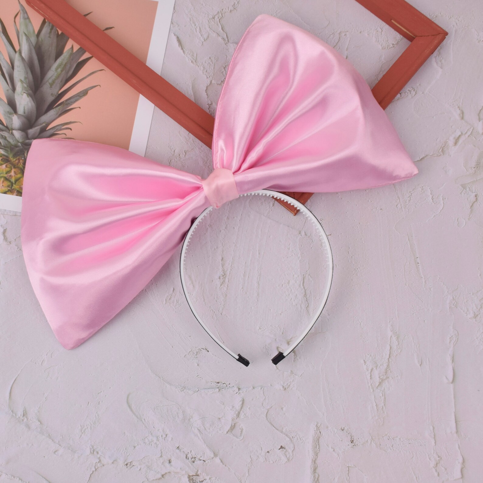 Oversize Bow Pink Headband Women Pink Cosplay Headband Etsy
