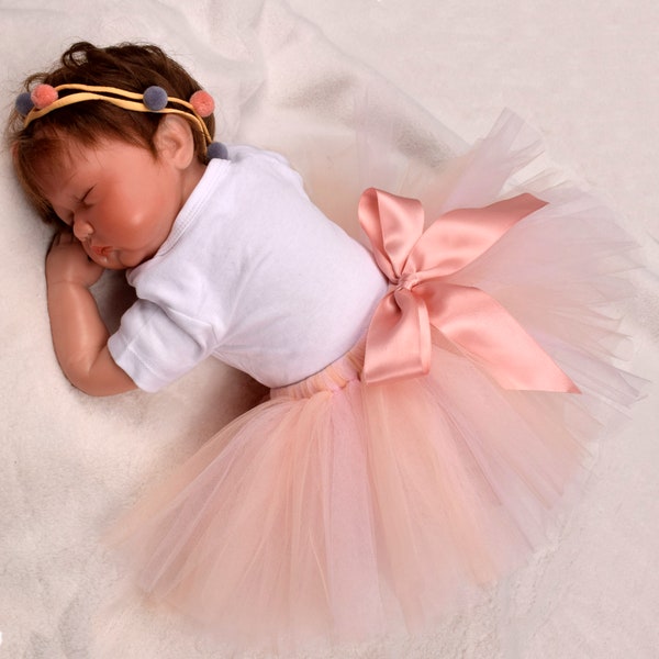 Blush Fluffy Tutu Skirt,Pink/Peach Tutu,Flower Girl Outfit,Baby Tutu Skirt,Newborn Infant tutu Costume,Photo Props