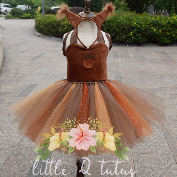 Robe tutu animal écureuil pour filles, tenue d'anniversaire, robes