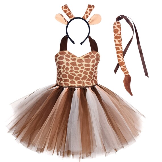Fever Giraffe Costume Tutu Dress Adult Brown White main image 1