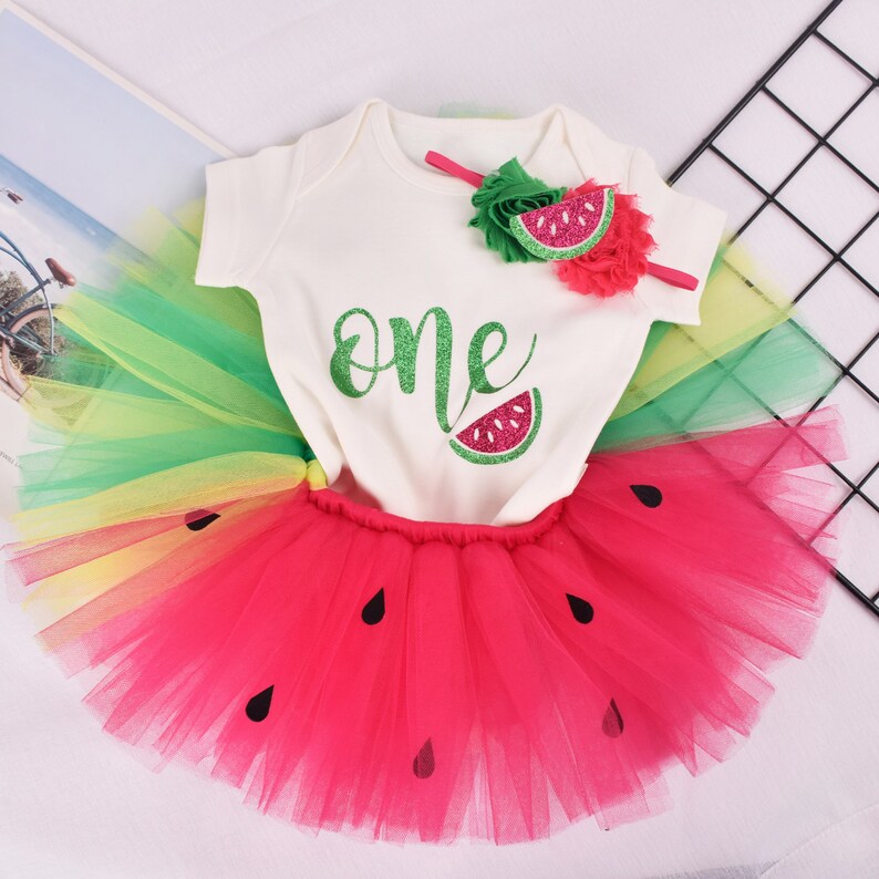 Watermelon Birthday Tutu Outfitfirst Birthday Baby Tutubaby Etsy