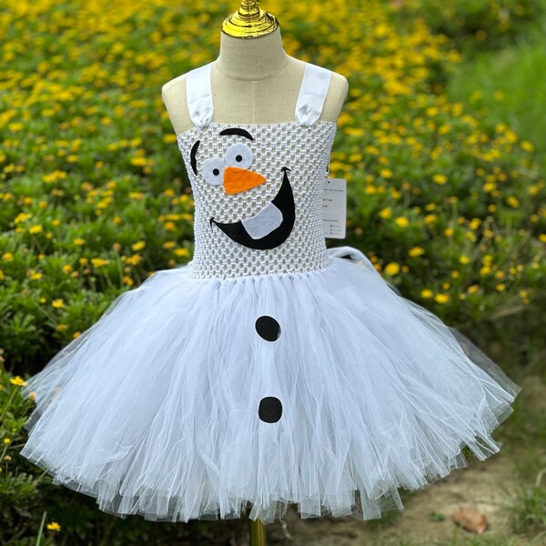 Frozen Olaf Dress inspirado Tutu Dress, olaf Tutu Dress, Girls Snowman costume, Birthday Dress, Halloween Outfit, Christmas Tutu