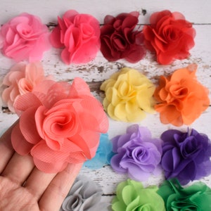 2.5" Chiffon Fabric Flower,Quality Chiffon Flower for Hair Accessories,Fabric Flower Supplies,DIY Craft Flower Supplies,Wedding Sash