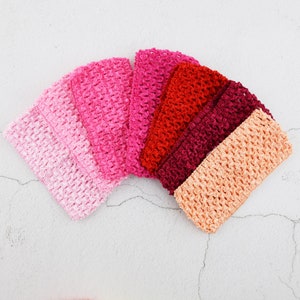 2.75 Inch Crochet Headband-Tutu Crochet Waistband-Waffle Crochet Headbands-Baby Girl Soft Headband Accessories-30 Color Options image 4