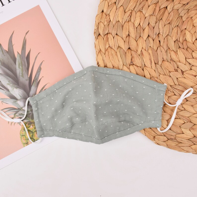 100% Cotton Face MaskFabric MaskWashable MaskReusable Adult Light Green
