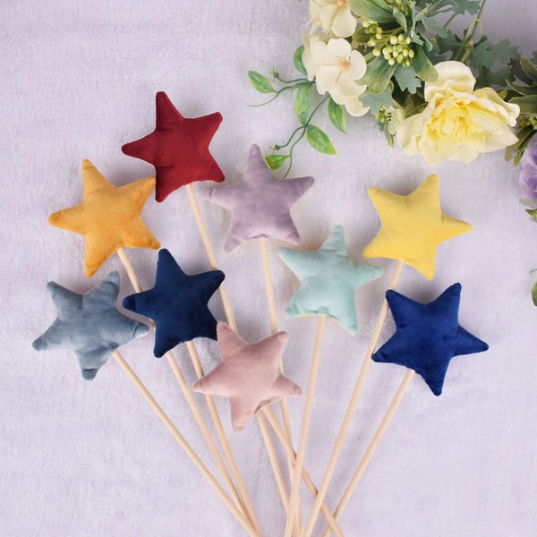 Magical Velvet Star Wands, fairy princess wand,girls costume accessories, magic wand, star wands,kids party favors,fairy wand