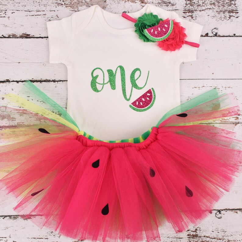 Watermelon Birthday Tutu Outfitfirst Birthday Baby Tutubaby Etsy